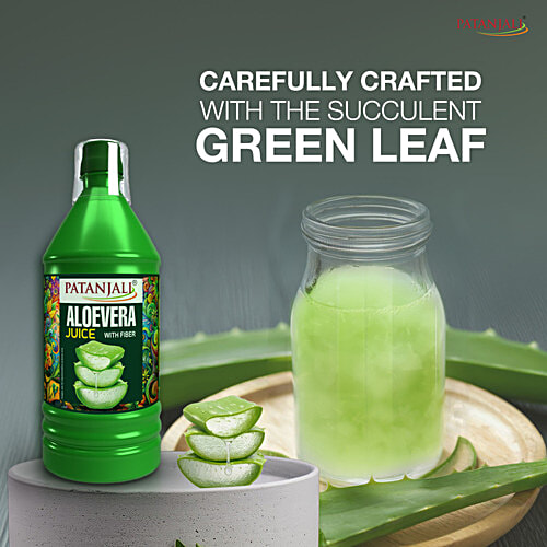 Patanjali Aloe Vera Juice, 1 L  With Fibre, Immunity Booster, For Digestive Health