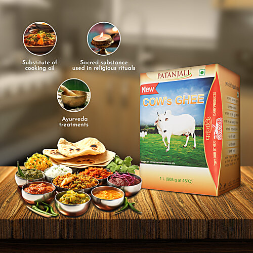 Patanjali Cow Ghee/Tup, 1 L Carton