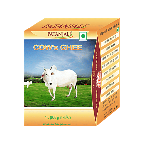 Patanjali Cow Ghee/Tup, 1 L Carton 