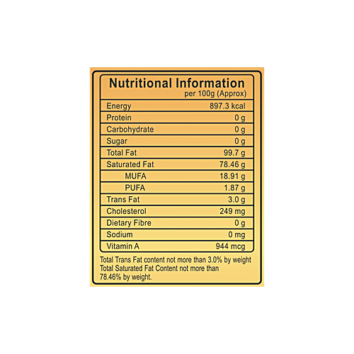 Patanjali Cow Ghee/Tup, 1 L Carton 