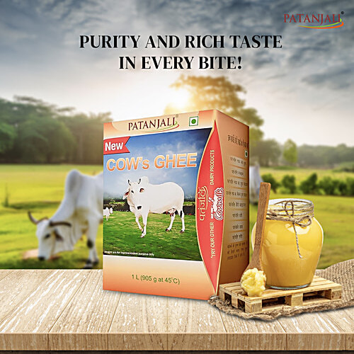Patanjali Cow Ghee/Tup, 1 L Carton