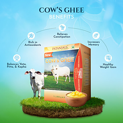 Patanjali Cow Ghee/Tup, 1 L Carton