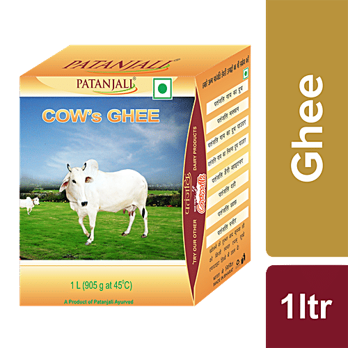 Patanjali Cow Ghee/Tup, 1 L Carton 