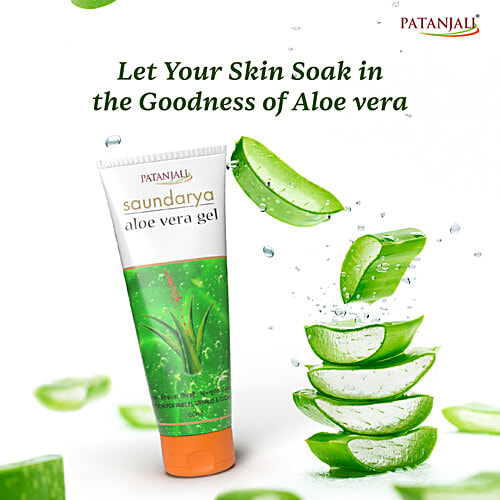 Patanjali Saundarya Aloe Vera Gel, 60 ml  Cleanse Deeply, Removes Dead Skin Cells & Dirt
