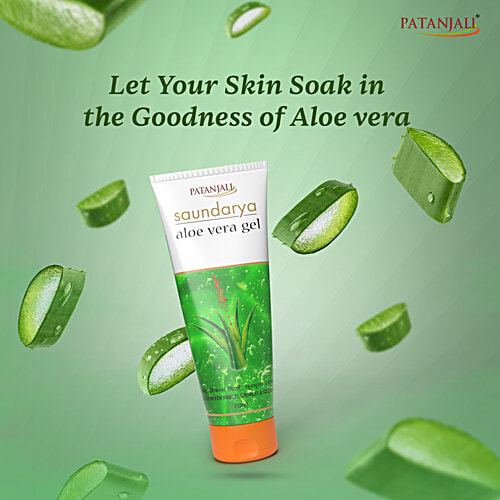 Patanjali Saundarya Aloe Vera Gel, 60 ml  Cleanse Deeply, Removes Dead Skin Cells & Dirt