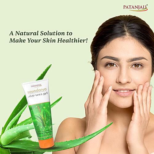 Patanjali Saundarya Aloe Vera Gel, 60 ml  Cleanse Deeply, Removes Dead Skin Cells & Dirt