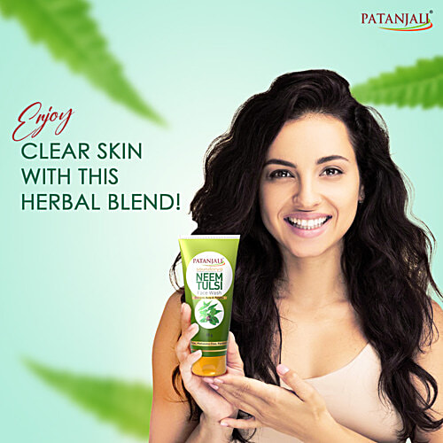 Patanjali Saundarya Neem Tulsi Face Wash, 60 g  Prevents Acne & Pimples