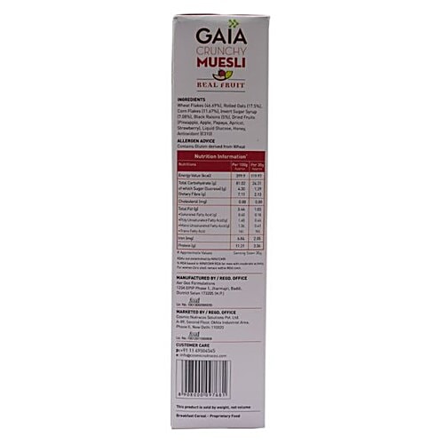 Gaia  Muesli - Real Fruit, 400 g  High Fibre, Zero Cholesterol & Zero TransFat