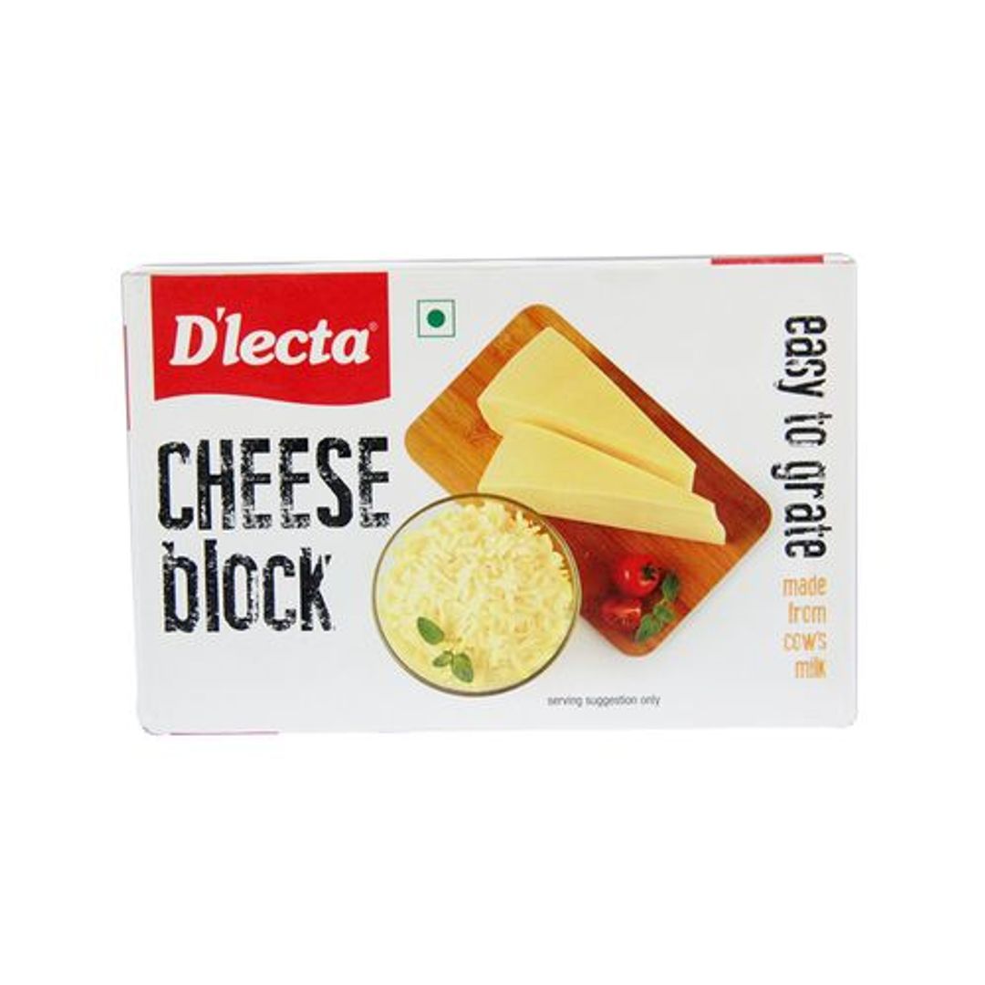 D'Lecta Processed Cheese Block - Made from Cow's Milk, 400 g Carton
