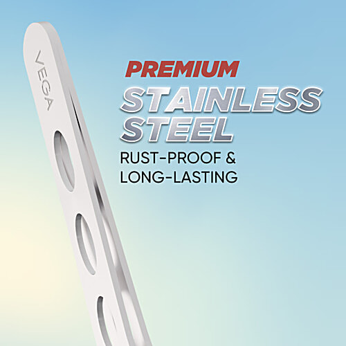 Vega TW-04 Tweezer - With Stainless Steel Square Tip & Rubber Grip, 1 pc  