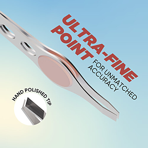 Vega TW-04 Tweezer - With Stainless Steel Square Tip & Rubber Grip, 1 pc  