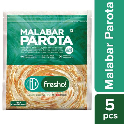 iD Fresho Malabar Parota/Paratha - No Added Preservatives, 400 g (5 pcs) 