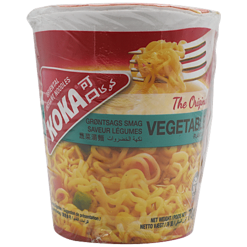 Koka The Original Vegetable Flavour Oriental Instant Noodles, 70 g Cup Authentic Vegetable Flavour
No Added MSG