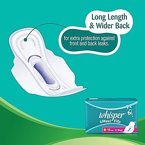 Whisper Maxi Fit Large Wings, 15 pcs  Super Fit Cushion