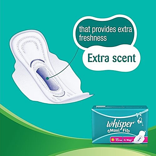 Whisper Maxi Fit Large Wings, 15 pcs  Super Fit Cushion