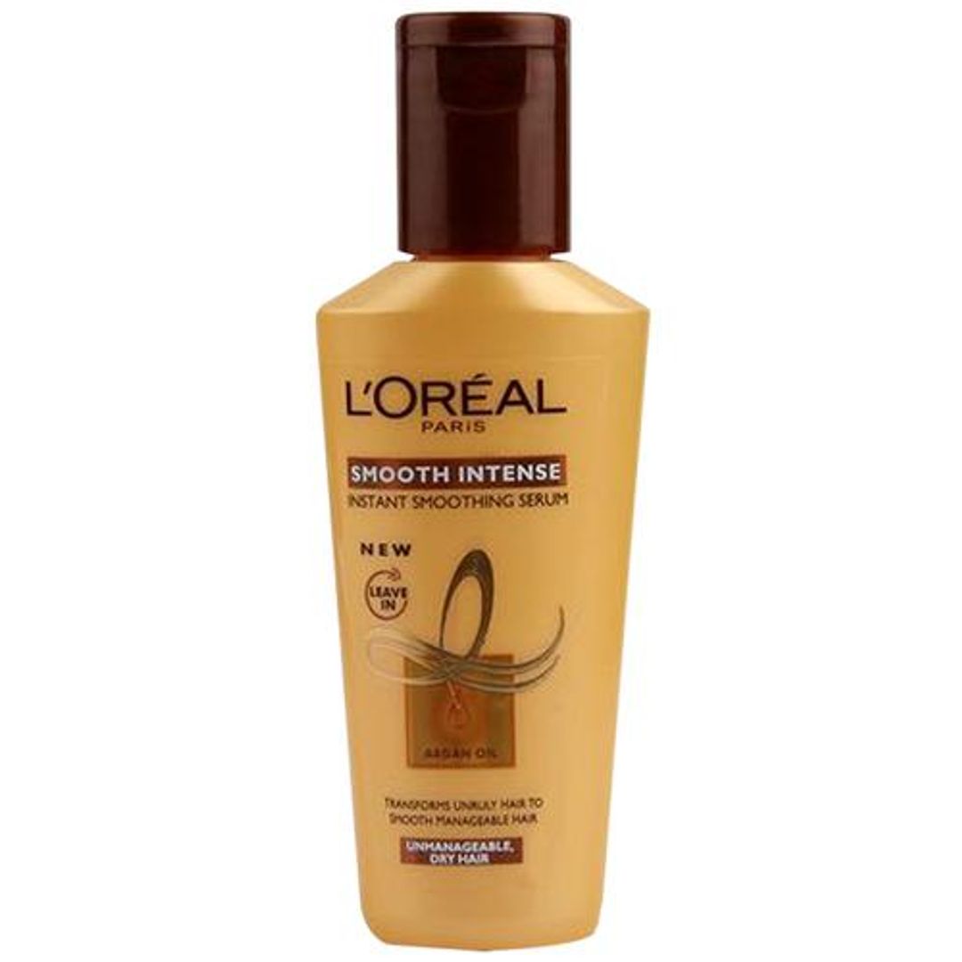 Loreal Paris Smooth Intense Instant Smoothing Serum - Unmanageable Dry Hair, Argan Oil, 100 ml Bottle
