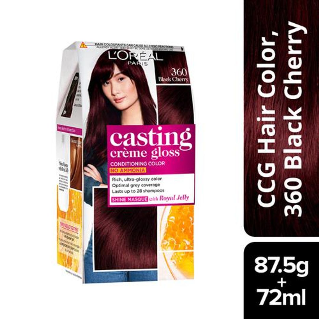 Loreal Paris Casting Creme Gloss Hair Colour, 87.5 g + 72 ml 360 Black Cherry