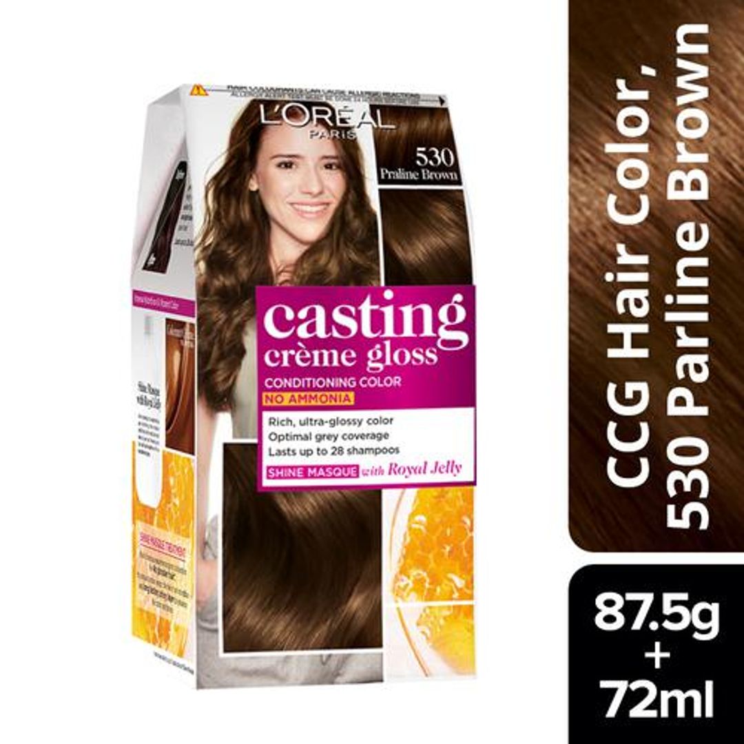 Loreal Paris Casting Creme Gloss Hair Colour, 87.5 g + 72 ml 530 Praline Brown
