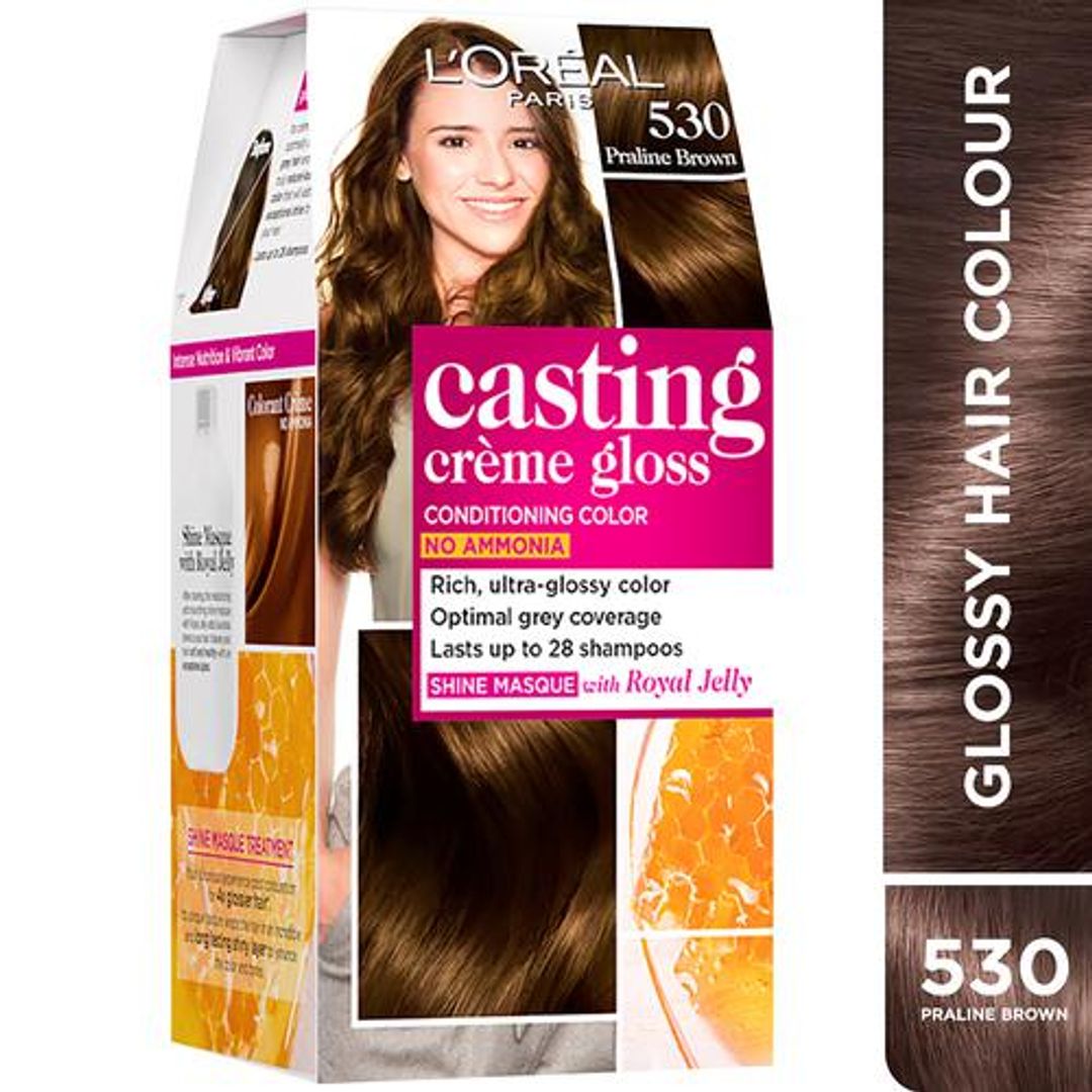 Loreal Paris Casting Creme Gloss Hair Colour, 87.5 g + 72 ml 530 Praline Brown