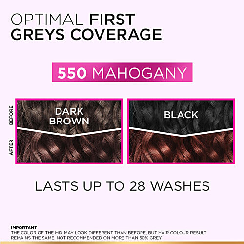 L'Oreal Paris Casting Creme Gloss Hair Colour, 72 ml + 87.5 g 550 Mahogany No Ammonia