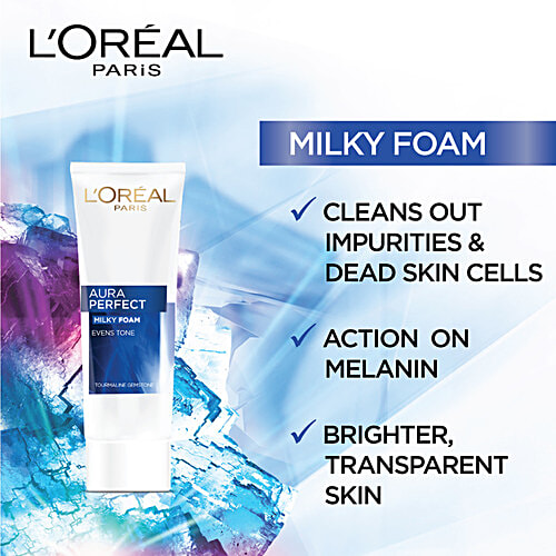 L'Oreal Paris White Perfect Milky Foam Face Wash - Purifies & Brightens, 50 ml Box 