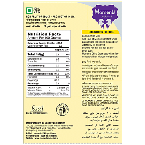 Moments Instant China Grass - Mango, 100 g BOX Quick & Easy
Delicious Mango Flavour