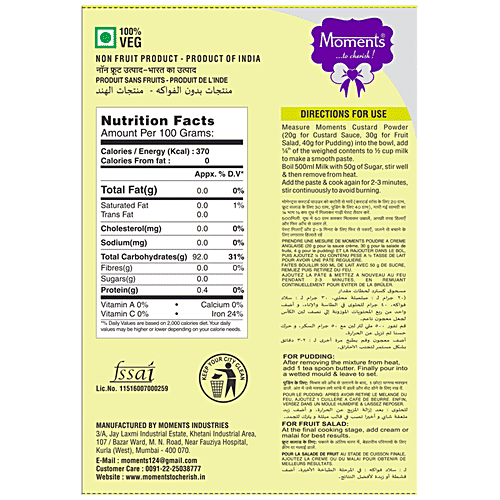 Moments Custard Powder - Pineapple, 100 g BOX