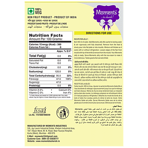 Moments Jelly Crystal - Pineapple, 100 g BOX Instant Jelly
 Pineapple Flavour