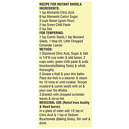 Moments Citric Acid, 50 g Box Moments Citric Acid
 Natural Preservative
 Adds Sour Taste