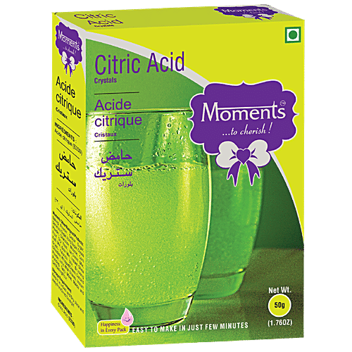 Moments Citric Acid, 50 g Box Moments Citric Acid
 Natural Preservative
 Adds Sour Taste