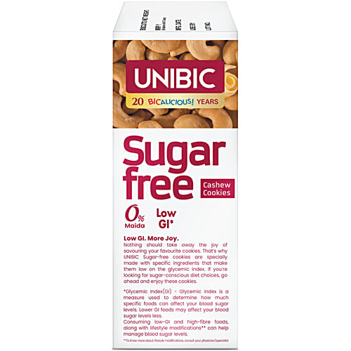 Unibic Sugar Free Cashew Cookies, 67.5 g 0% Maida, Low GI