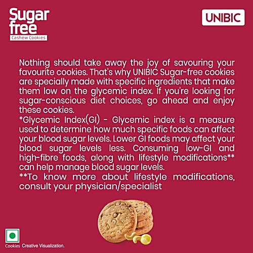 Unibic Sugar Free Cashew Cookies, 67.5 g 0% Maida, Low GI