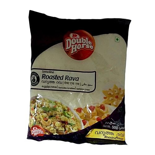 Double Horse Rava - Roasted, 500 g Pouch 
