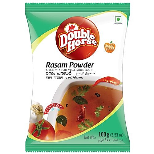 Double Horse Powder - Rasam, 100 g Pouch Zero Cholesterol, Zero Trans Fat