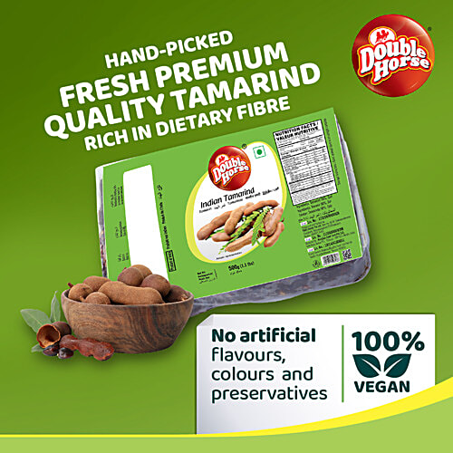 Double Horse Tamarind/Hunisehannu - Indian, 200 g Pouch 