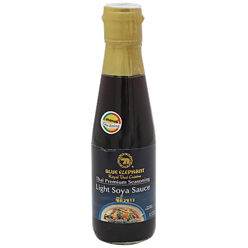 Blue Elephant Royal Thai Cuisine Premium Seasoning Light Soya Sauce - Authentic Flavour, 200 ml Bottle Authentic Thai Flavour
 Premium Quality