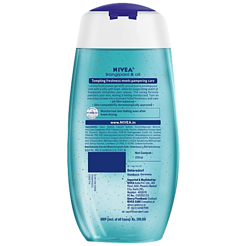 Nivea Frangipani & Oil Shower Gel Body Wash - Pampering Care With Refreshing Scent Of Frangipani Flower, 250 ml  