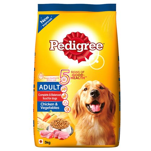 Pedigree Dry Dog Food - Chicken & Vegetables, For Adult Dogs, 3 kg  