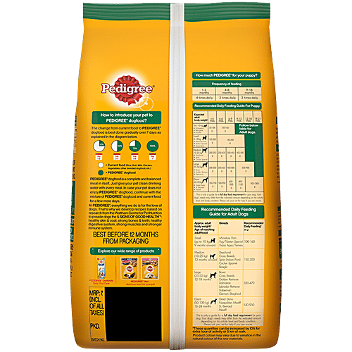 Pedigree Adult & Puppy 100% Vegetarian Dry Dog Food, 1.2 kg Complete & Balanced Food