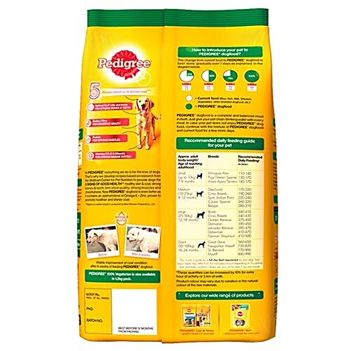 Pedigree Dry Dog Food - Vegetarian, For Adult Dogs, 1.2 kg  