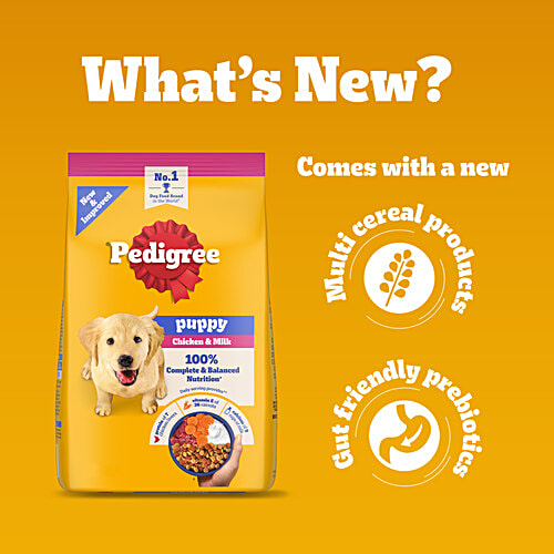 Pedigree Puppy Dry Dog Food Food - Chicken & Milk, 15 kg  Complete & Balanced Food
