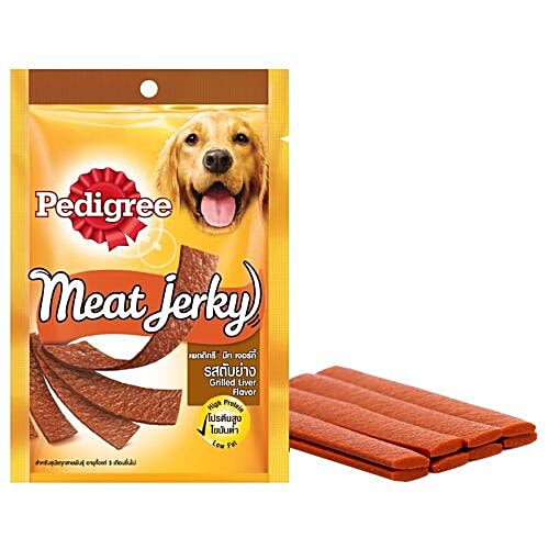 Pedigree Meat Jerky Stix - Grilled Liver Flavour, For Adult Dogs, 80 g Pouch 