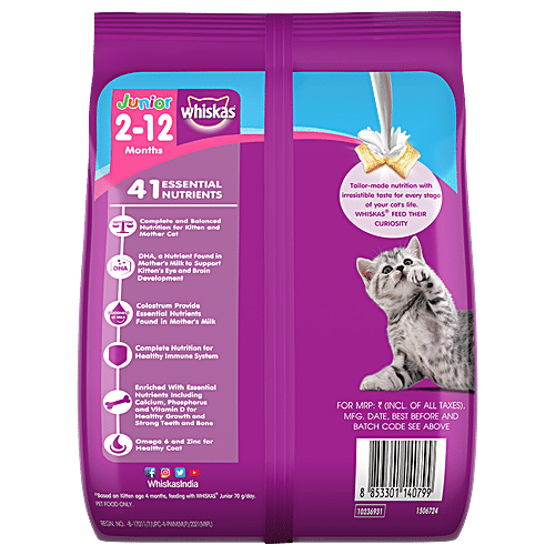 Buy Whiskas Junior Kitten Food Ocean Fish 450 gm Online at Best Price