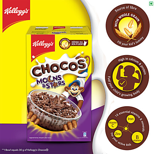 Kellogg's Chocos Moon & Stars, 680 g  Source of Fibre, High in Protein