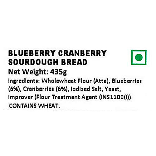 The Baker's Dozen Pain Au Levain - Blueberries & Cranberries Sourdough, 435 g  No Preservatives, No Maida