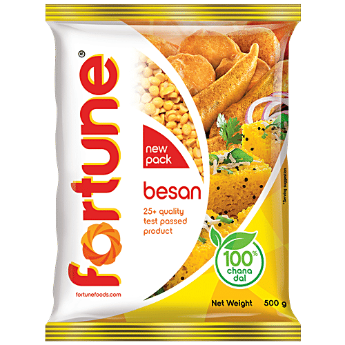 Fortune Besan/Kadale Hittu, 500 g Pouch Chana Dal
