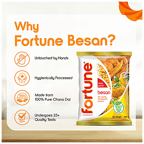 Fortune Besan/Kadale Hittu, 500 g Pouch Chana Dal