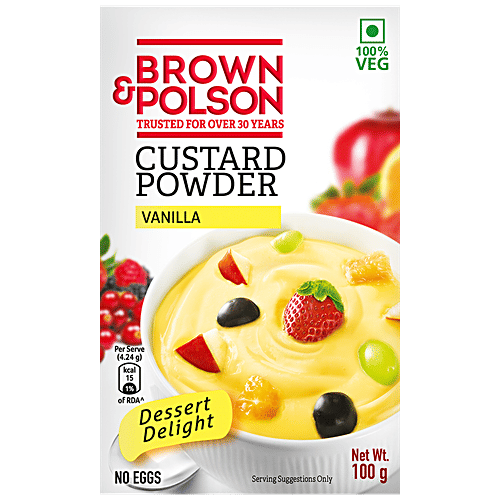 Brown & Polson Custard Powder - Vanilla flavour, 100 g Carton 