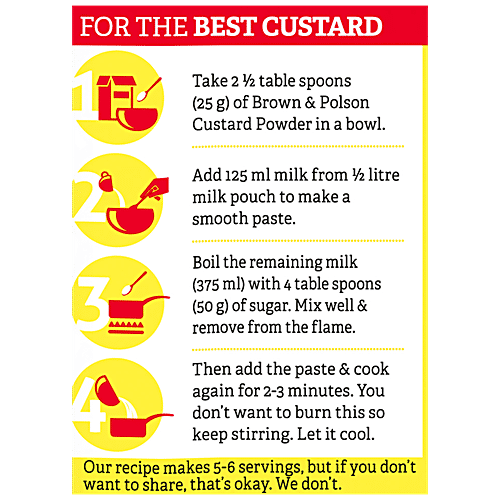 Brown & Polson Custard Powder - Vanilla flavour, 100 g Carton 