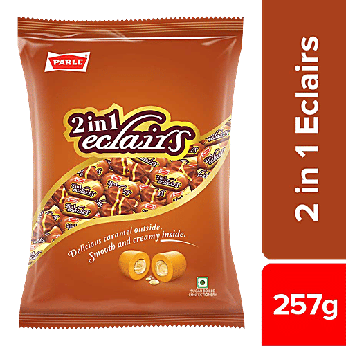 Parle 2 In 1 Eclairs, 257 g Pouch 